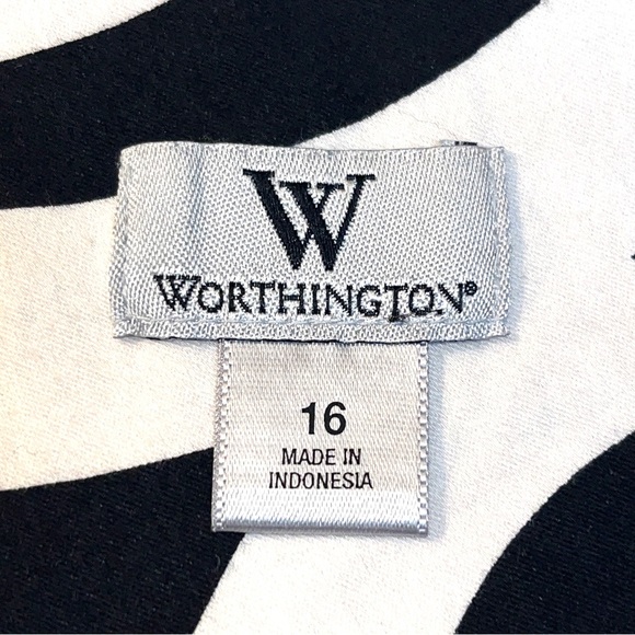 🦓 Worthington box pleat skirt, zebra stripe pattern, zipper on side, lined - Picture 10 of 11